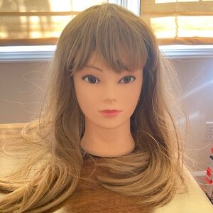 Long Blond human hair.